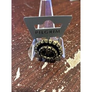 Pilgrim Jewellery Swarovski Crystal Brooch, Black And Silver